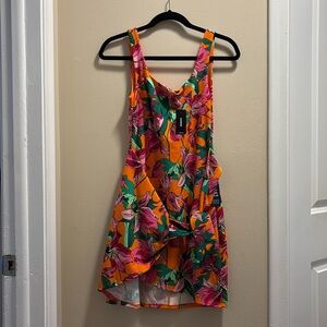 EXPRESS Orange floral dress XS